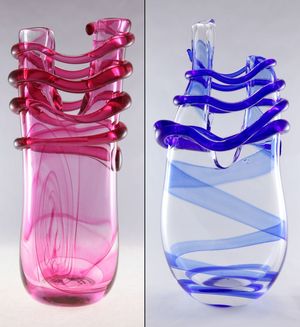 Two blown glass sculptures